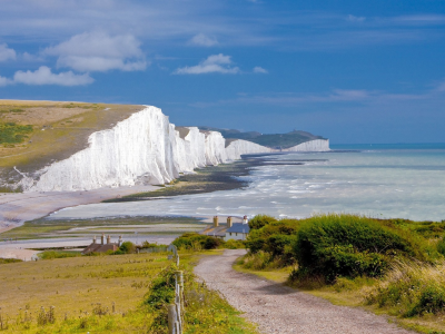 england, cliff, cliffs of dover, sea, cottage