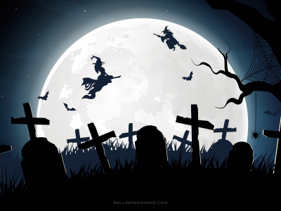 holiday, halloween, moon, witches