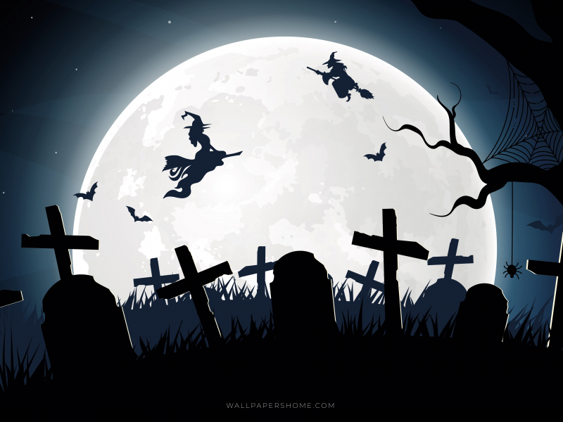 holiday, halloween, moon, witches