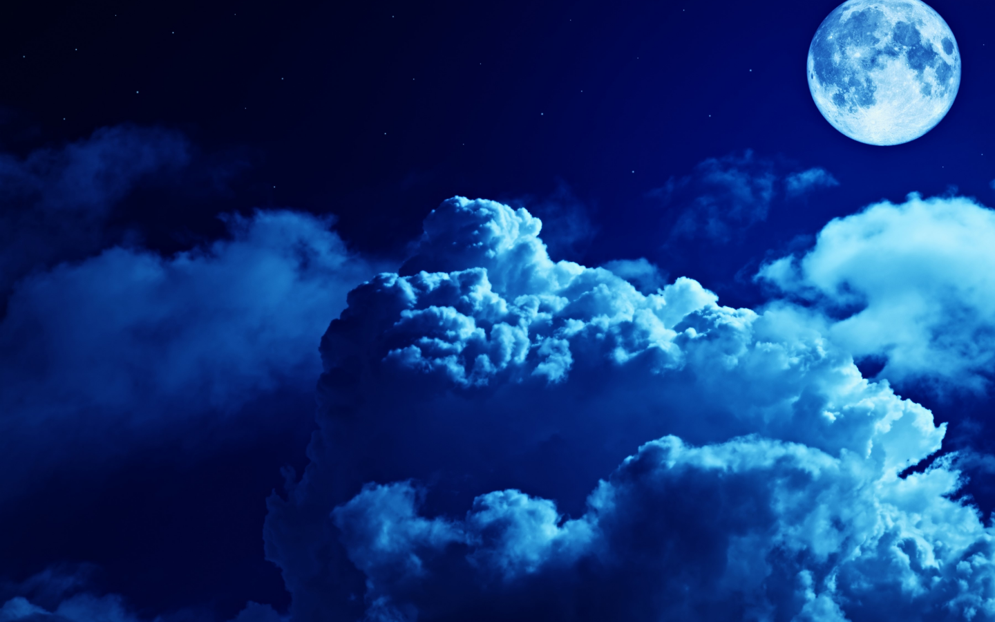 sky, night, moon, clouds