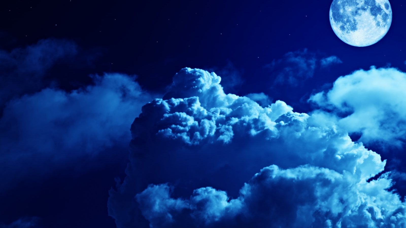 sky, night, moon, clouds