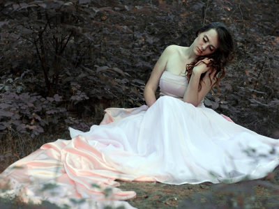 girl, beautiful, white dress