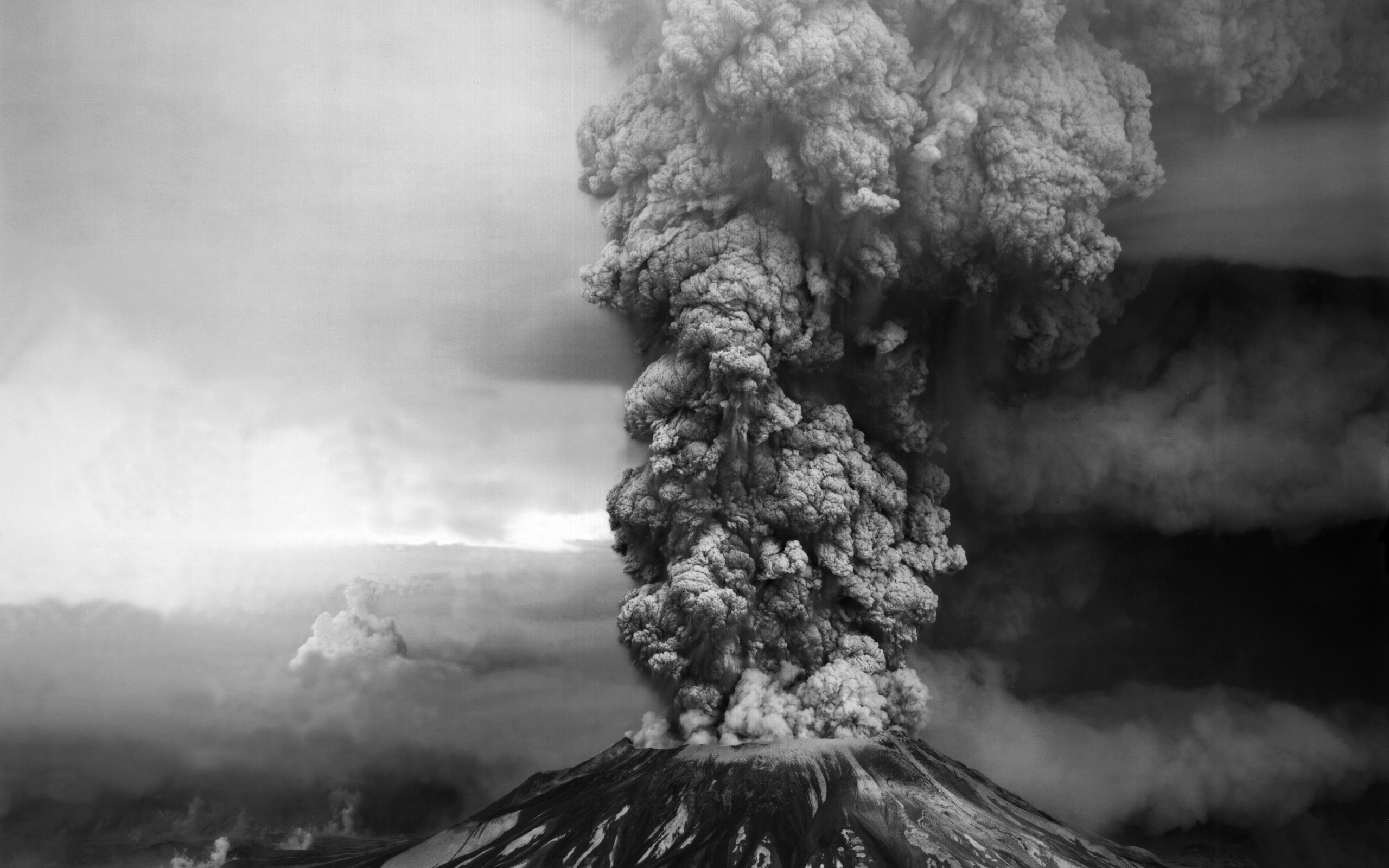 Обои вулкан, дым, гора на рабочий стол