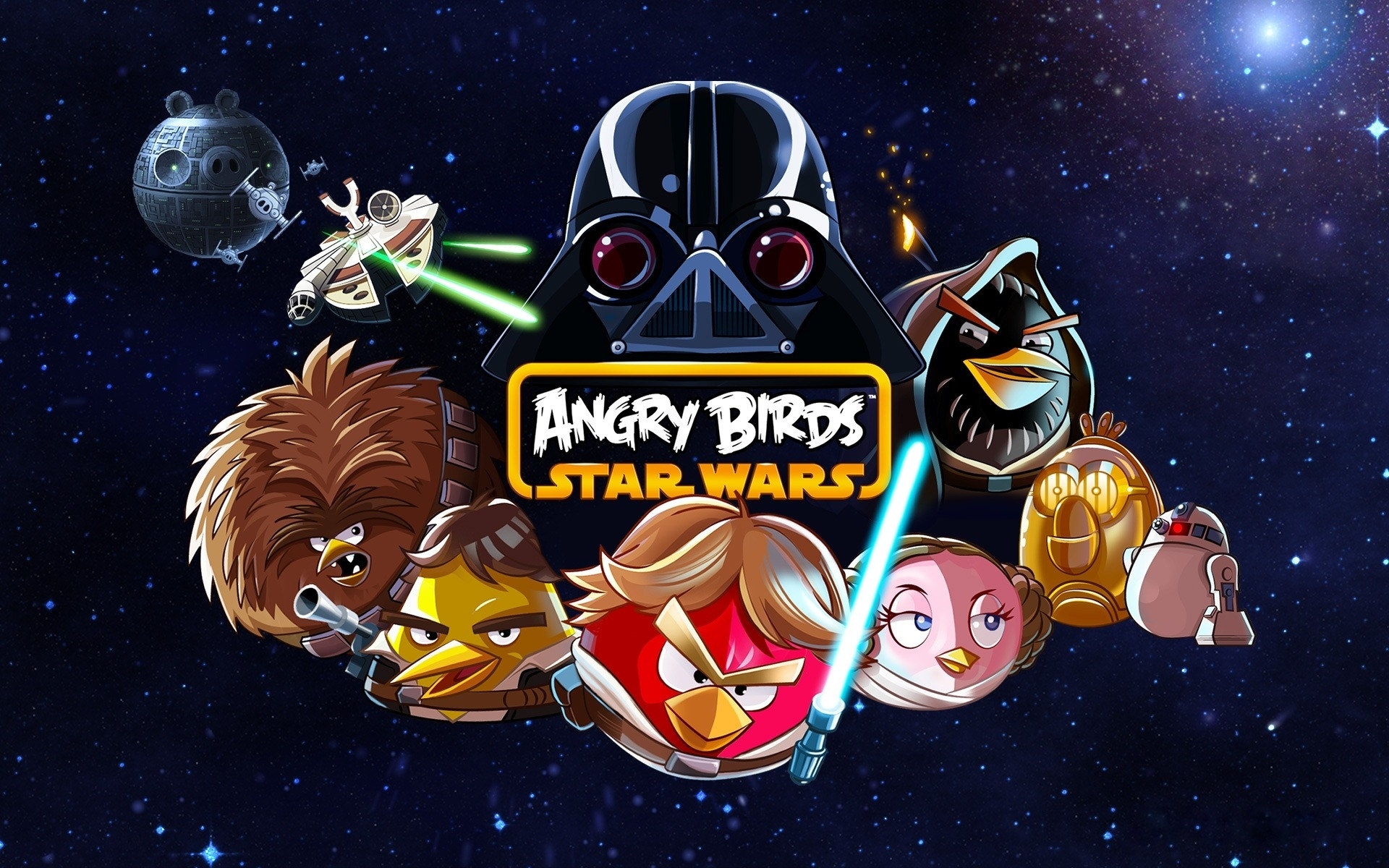 Обои Star wars, дарт вейдер, злые птицы, звездные войны, angry birds ...