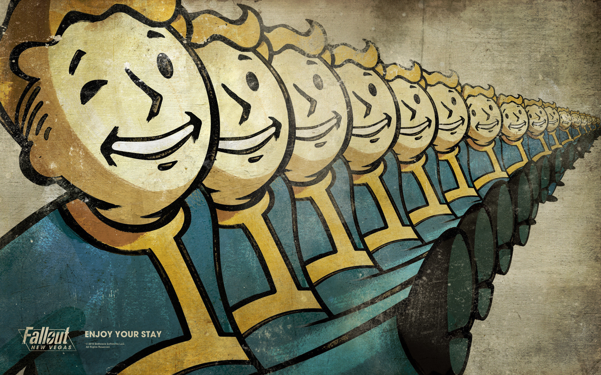 Обои шаг, fallout, new vegas, vault-boy, стройный на рабочий стол. 