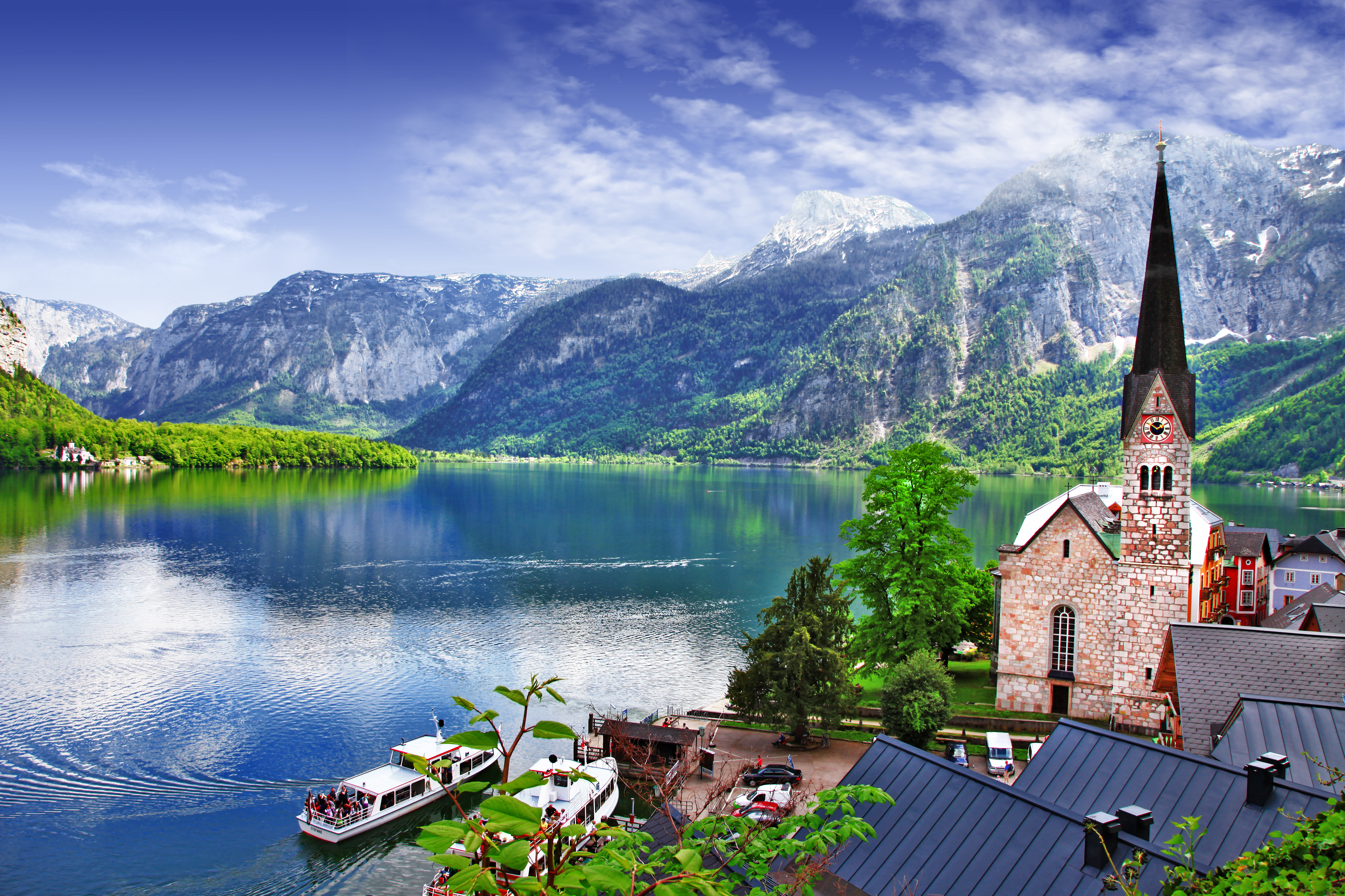 Красивые места европы. Озеро Зальцкаммергут Австрия. Австрия озеро Гальштат. Хальштатт Австрия часовня. Озеро Хальштаттерзее Австрия.