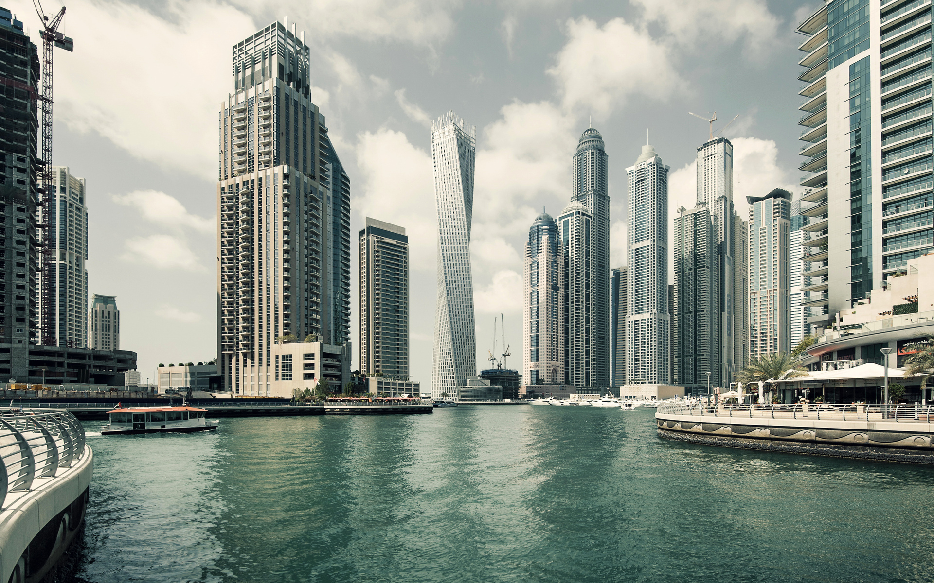 Обои объединённые арабские эмираты, небоскребы, реки, дома, dubai ...