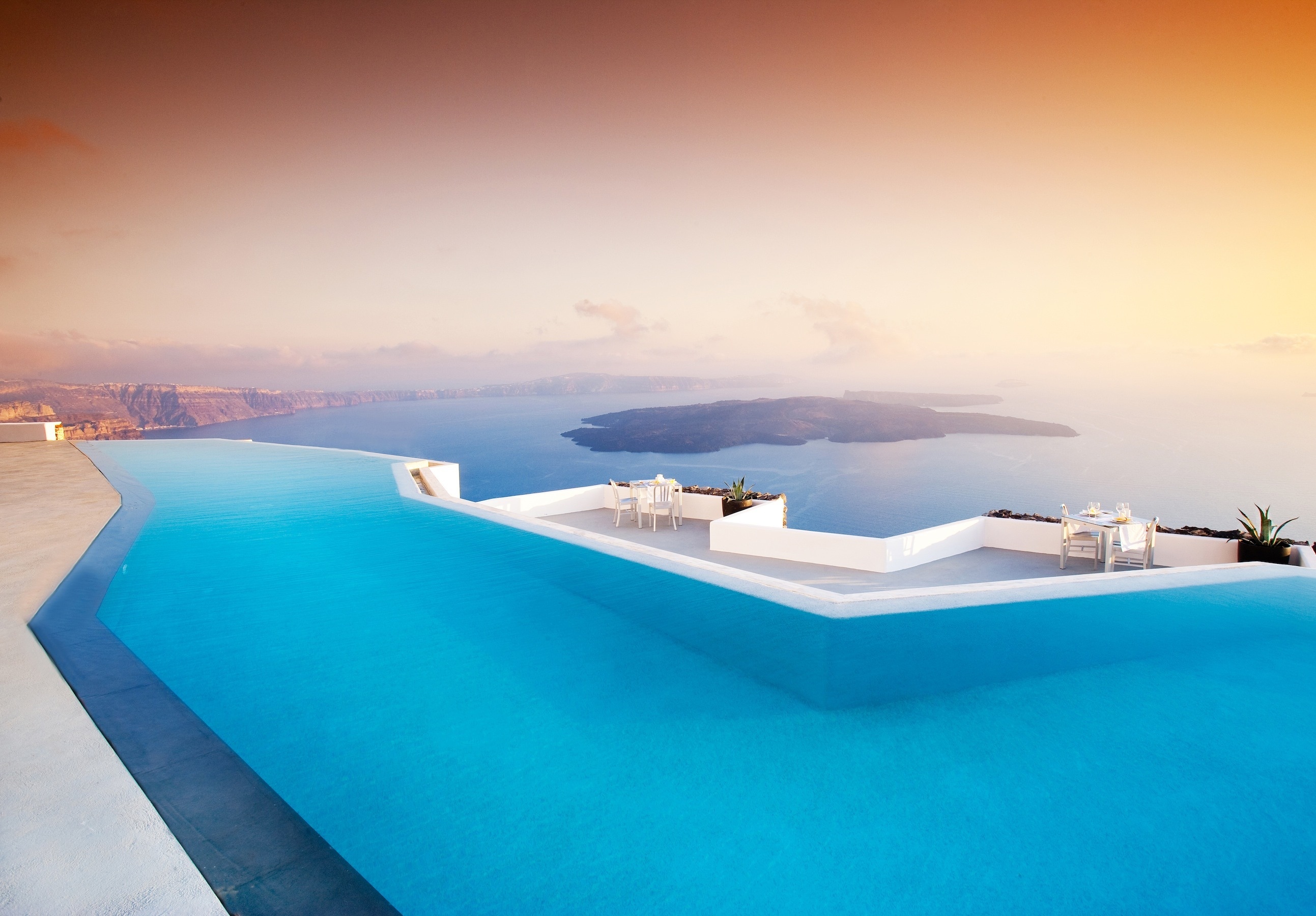 Обои санторини, греция, greece, pool, santorini, бассейн, отель на рабочий ...