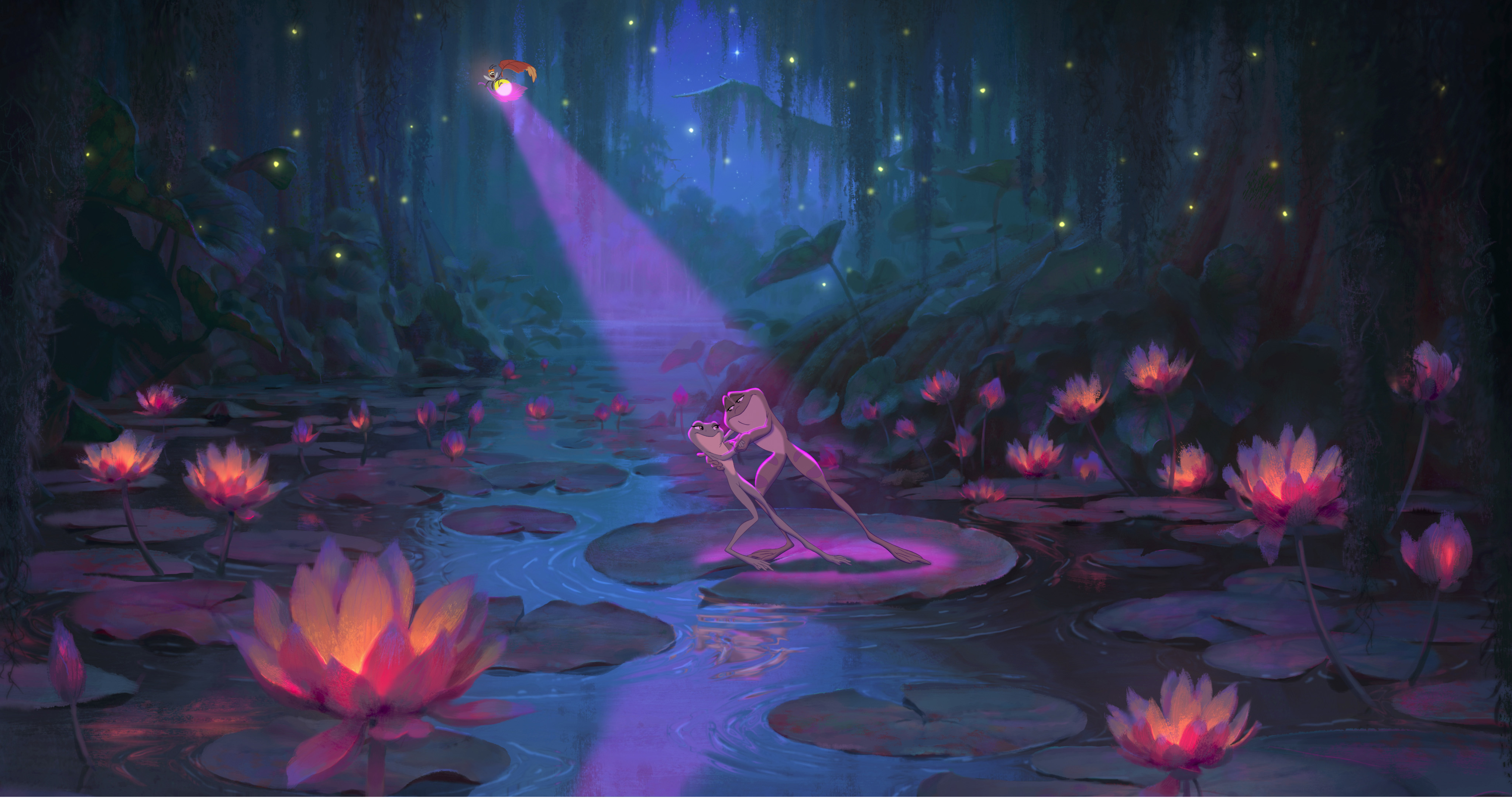 Розовое болото. Принцесса лягушка Светлячок. Лядов волшебное озеро. Принцесса лягушка Дисней Светлячок. Принцесса лягушка Дисней лес.
