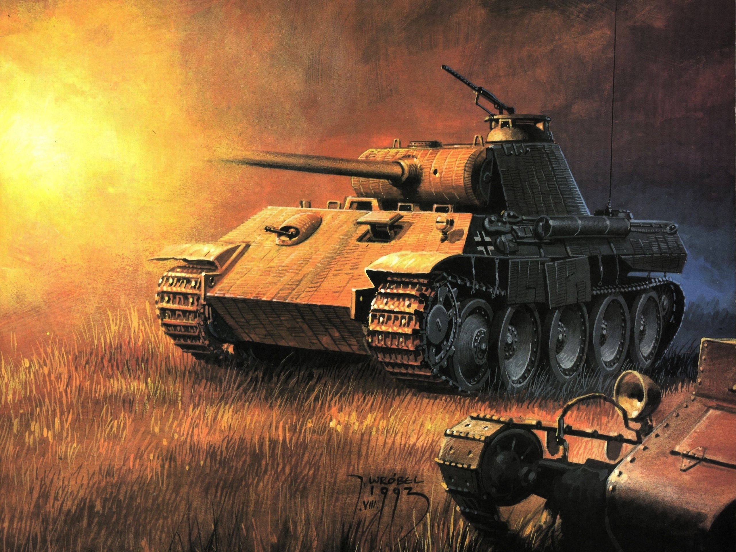 Обои танк, немецкий, арт, пантера, pzkpfw v, средний, panther на рабочий  стол