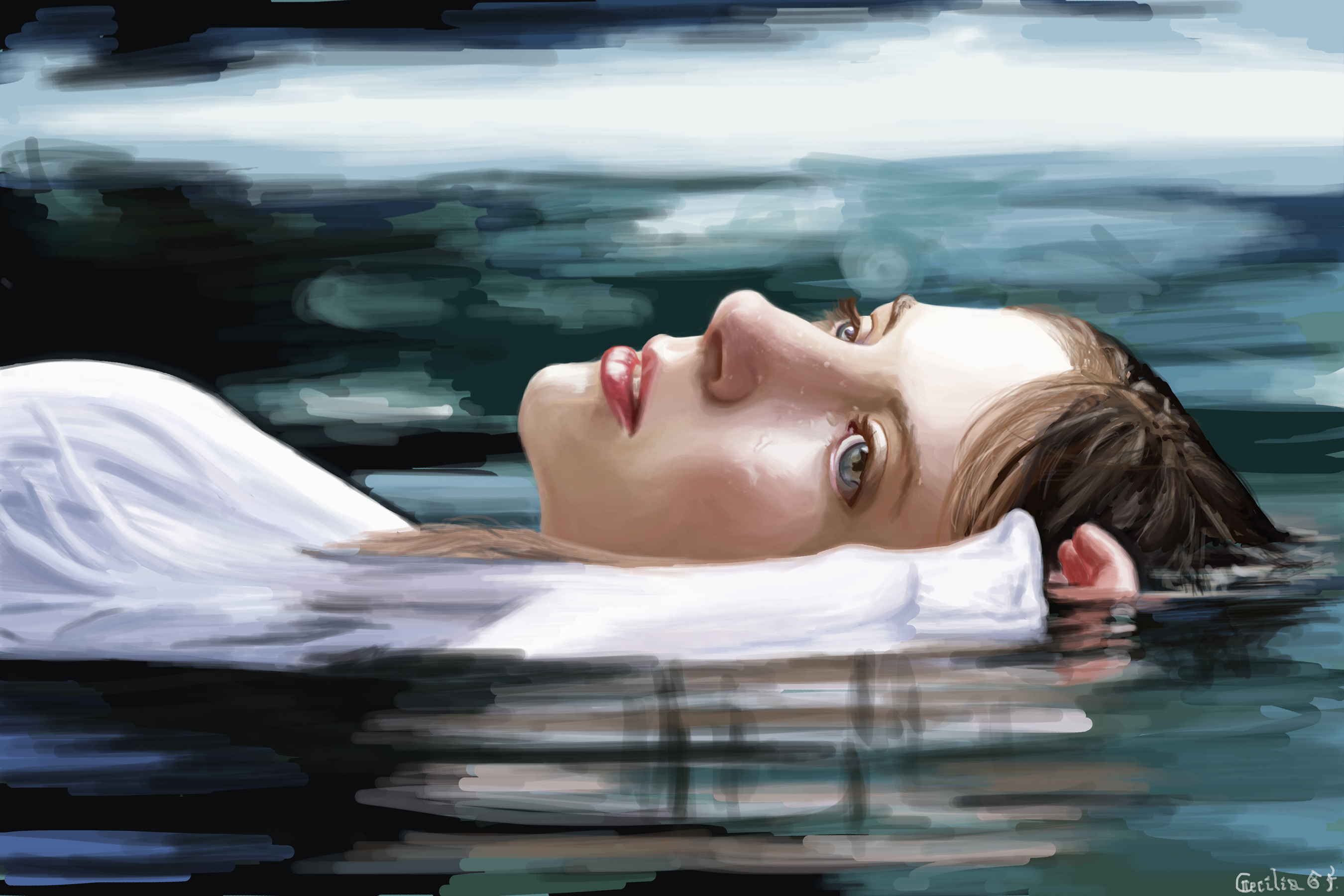 Картины лежа. Девушка лежит в воде. Человек лежит в воде. Девушка в воде картина. Девушка лежит портрет.