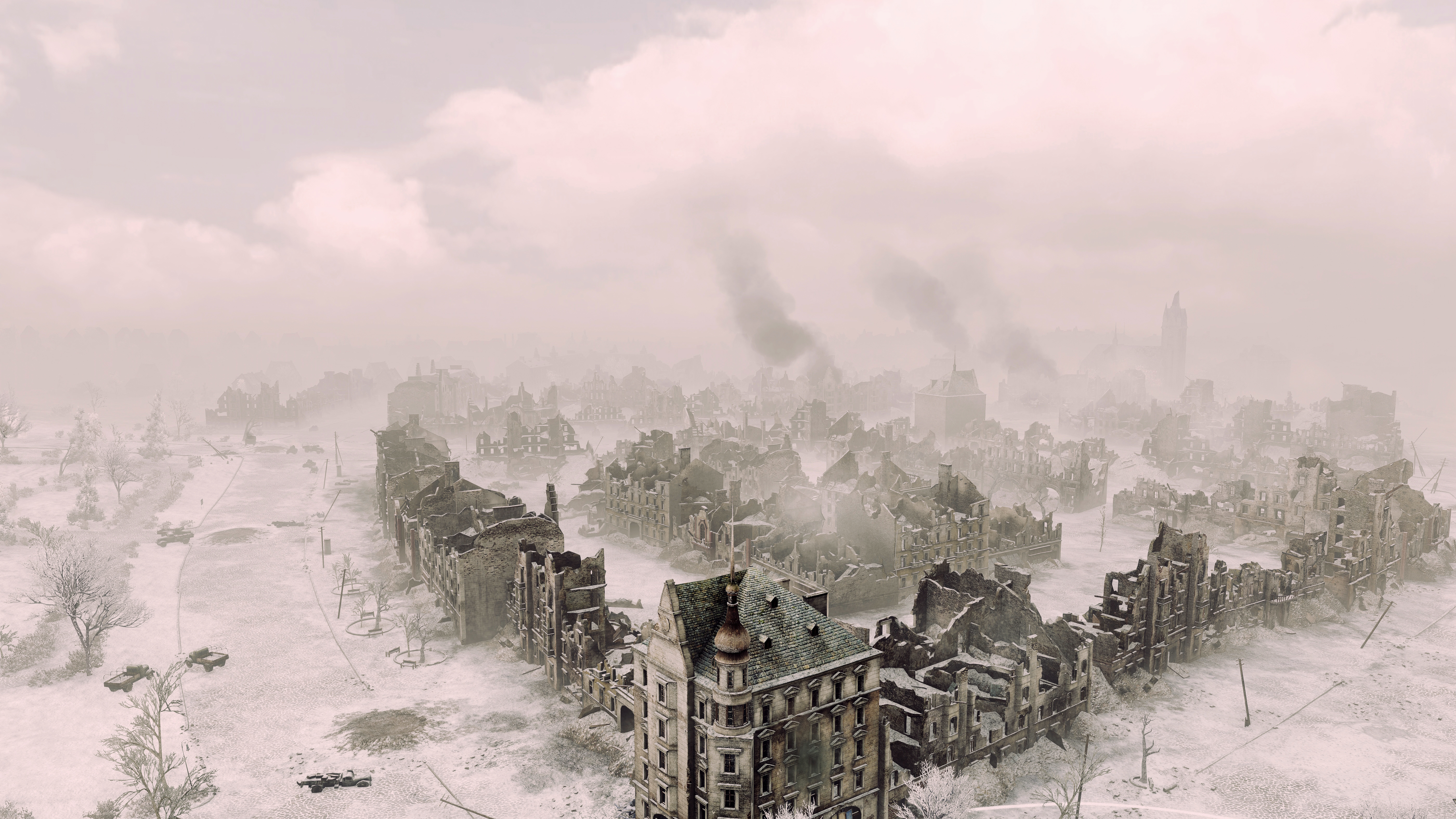 UltraHD Обои арт, world of tanks, map, карта, winterberg, винтерберг, дома, зима, снег, wargaming net на рабочий стол картинка для смартфона