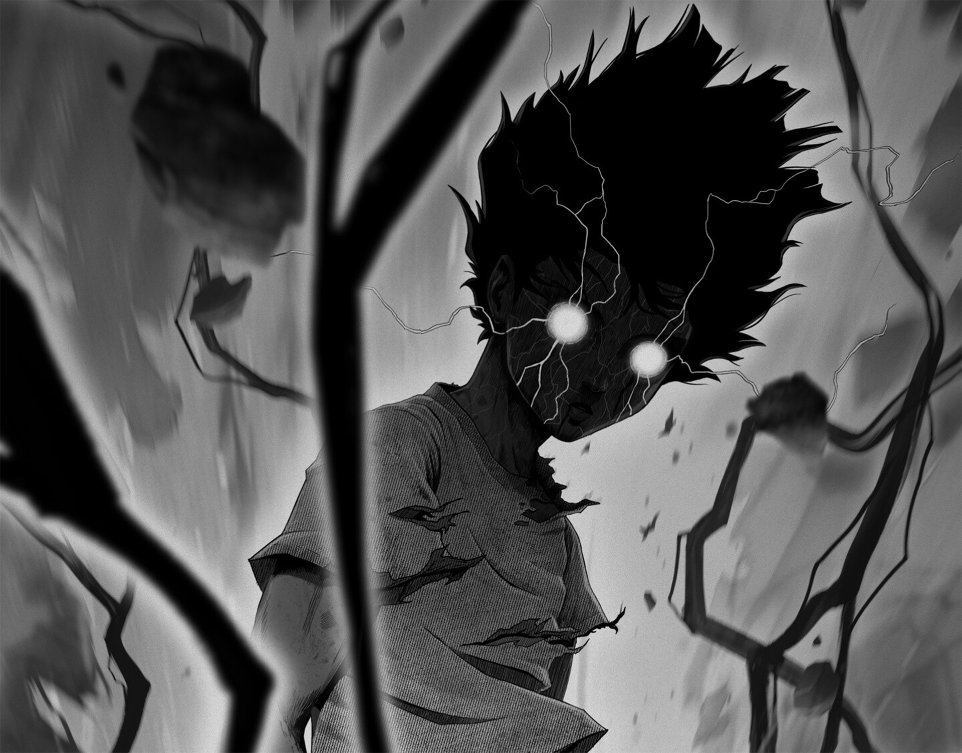 Обои моб психо 100, mob psycho 100, кагеяма шигео на рабочий стол