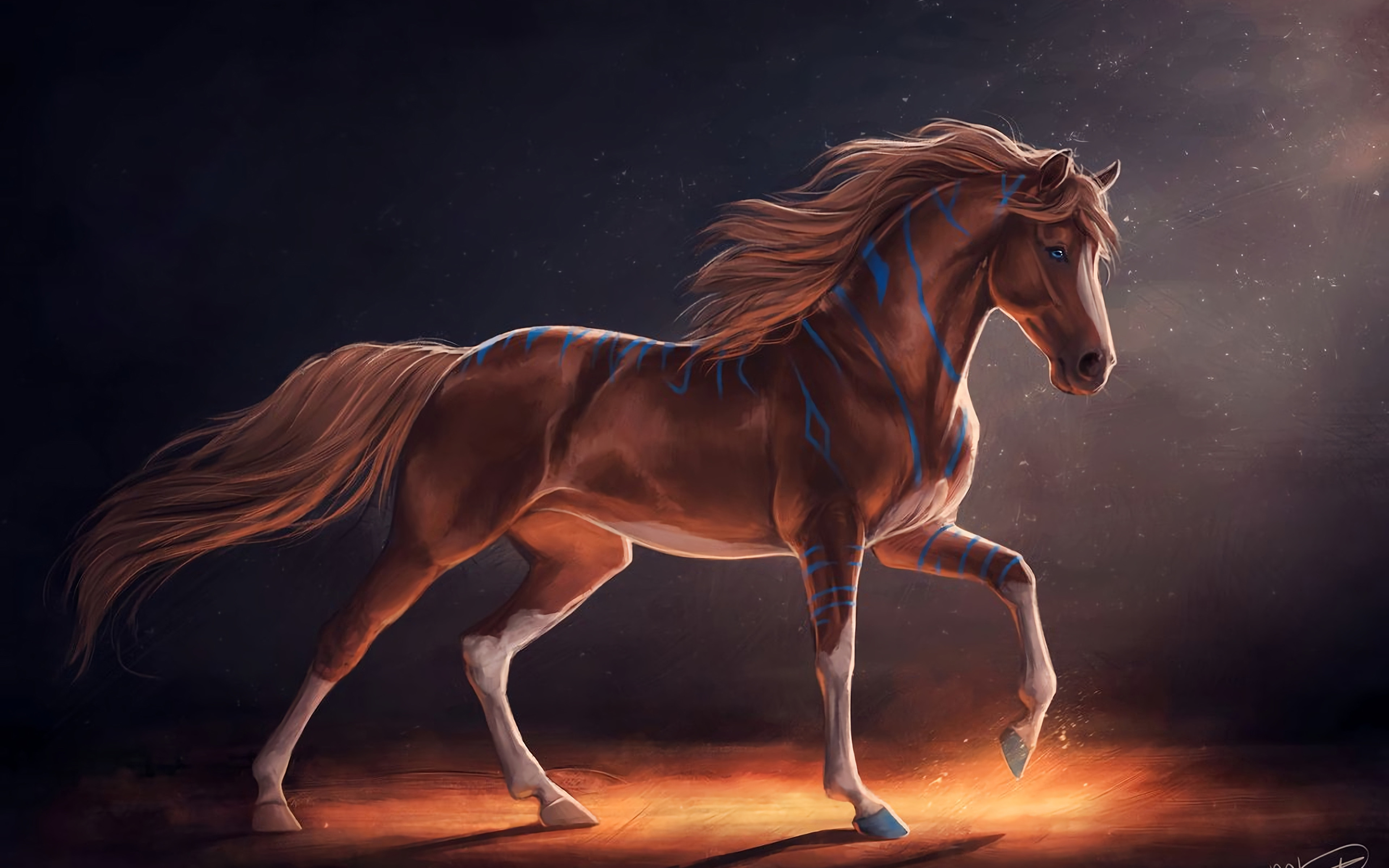 Обои horse, digital art на рабочий стол. 