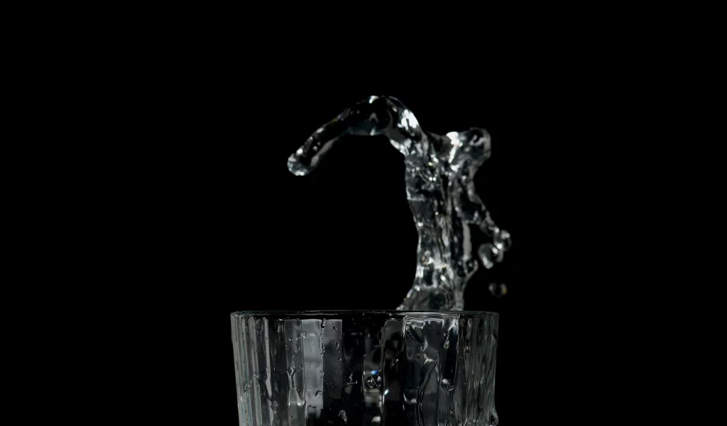 стакан, фон, чёрный, вода, брызги