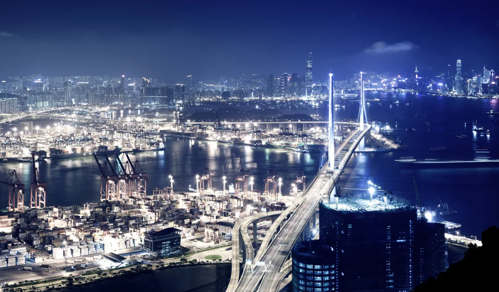 Hong Kong, ночь, гонконг