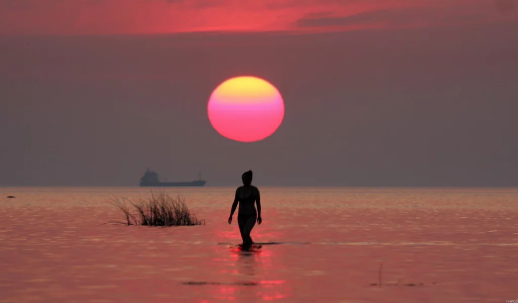 силуэт, пейзаж, ночь, море