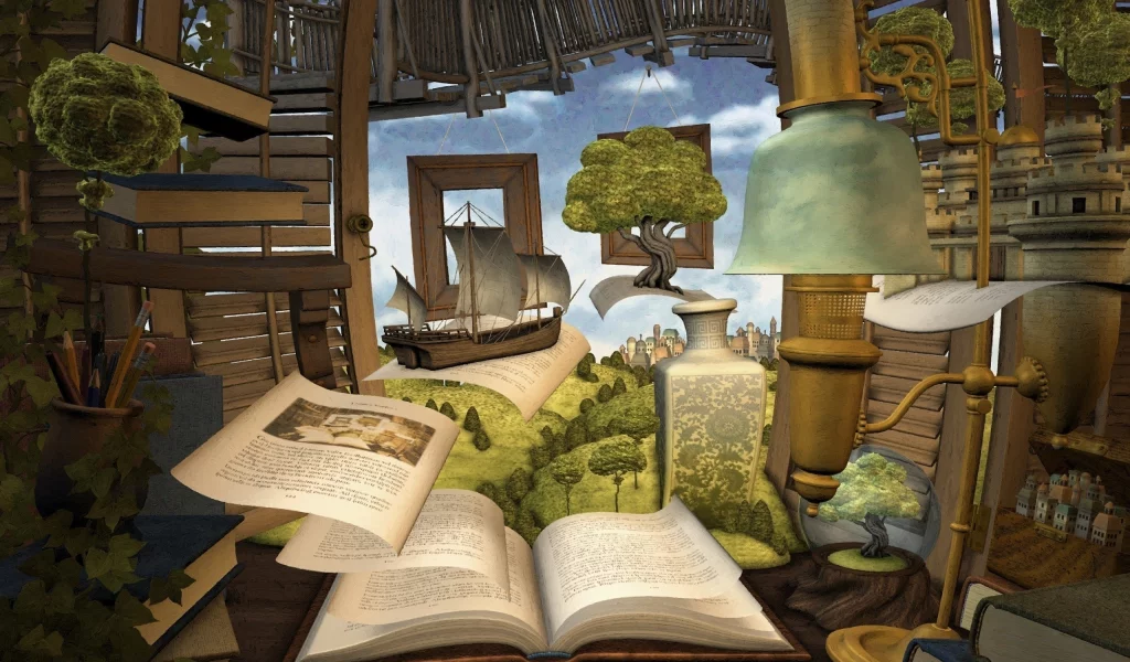 путешествие, полки, книги, корабль