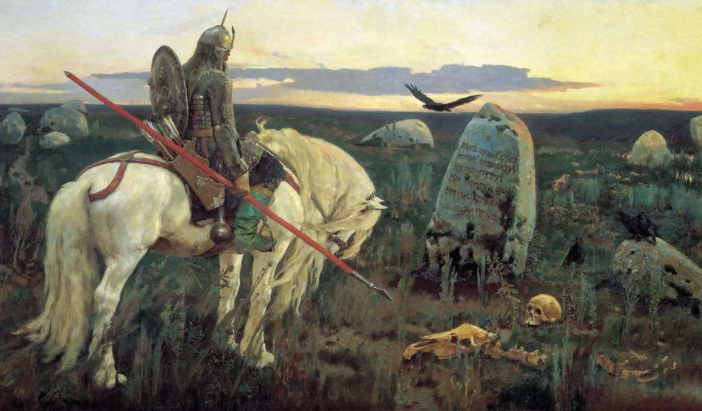 классика, витязь на распутье, камень, васнецов виктор михайлович, конь