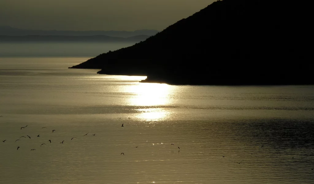 пейзаж, море, горы