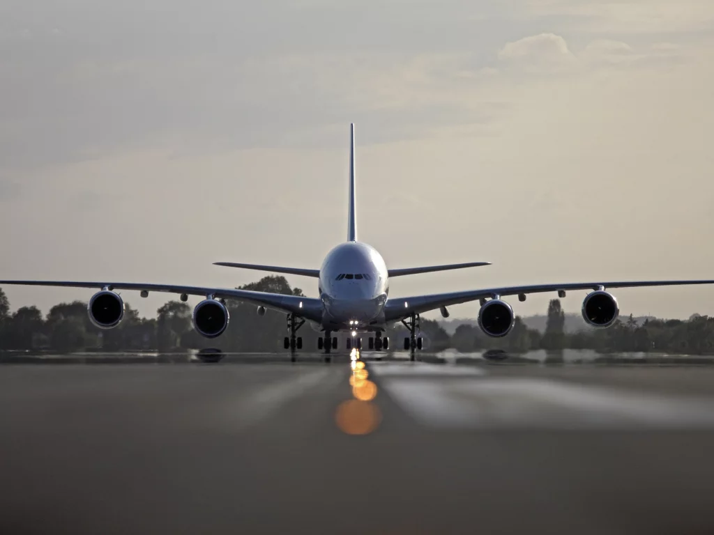 облака, Airbus, Air France, ангар, A-380