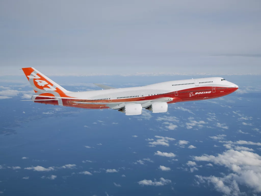 полёт, boeing, облака, Intercontinental, 747-8