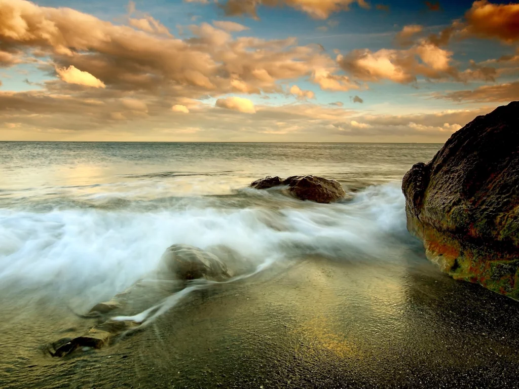 небо, море, облака