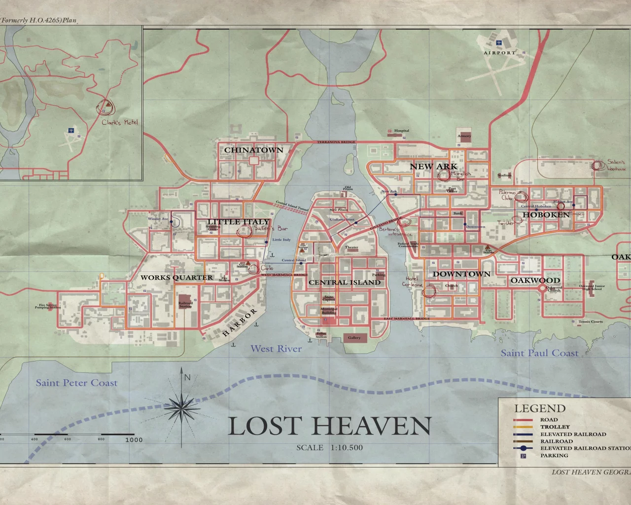lost heaven, map, mafia