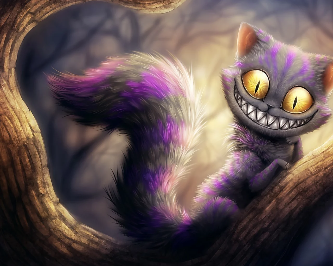 кот, Alice in Wonderland, улыбка