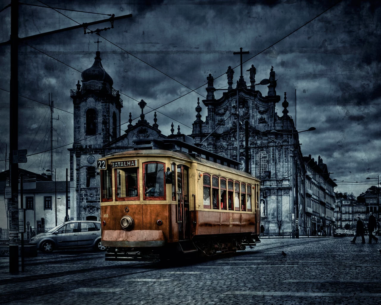 трамвай, город, цвет