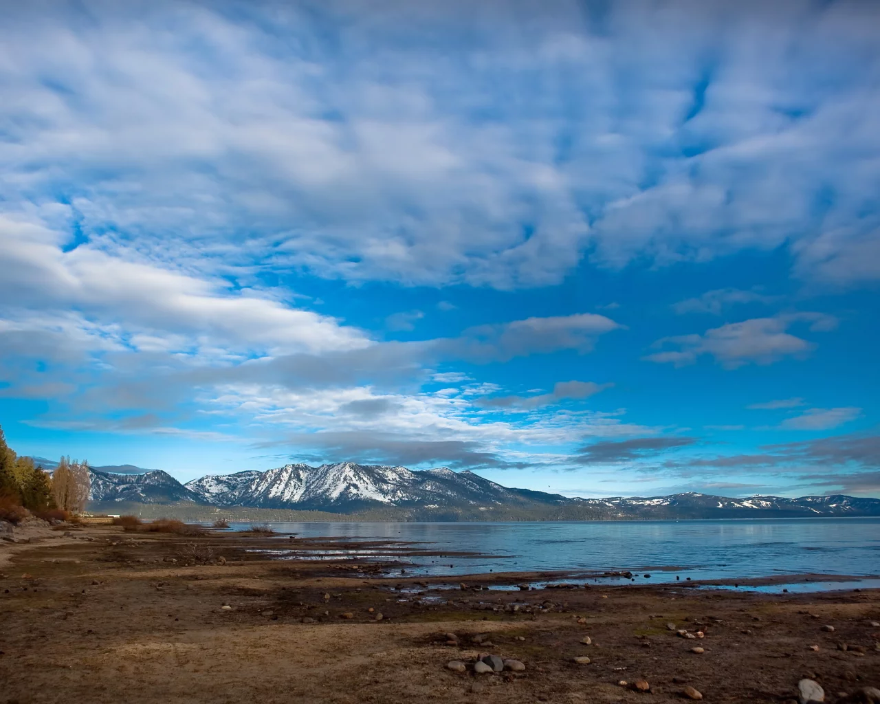 горы, пейзаж, море, берег