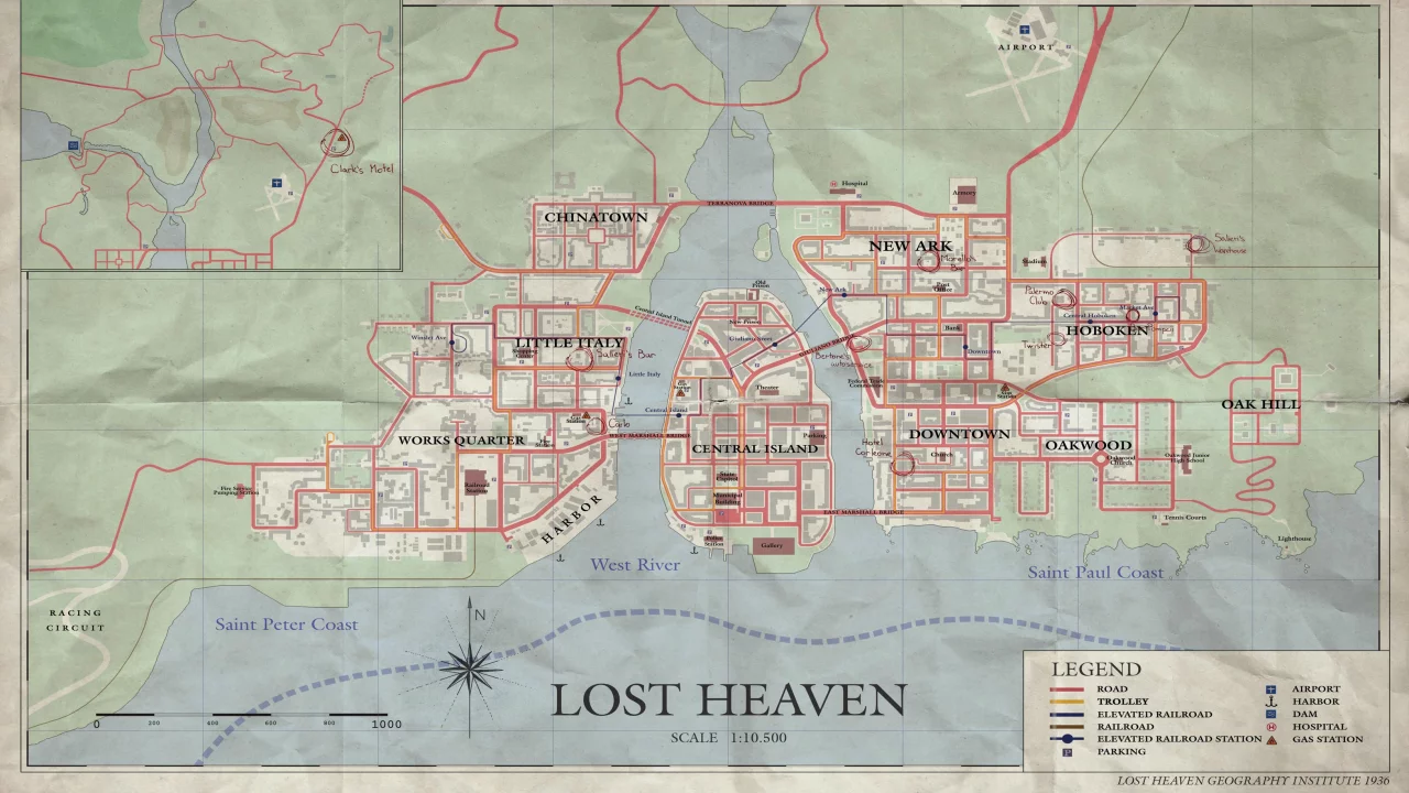 lost heaven, map, mafia