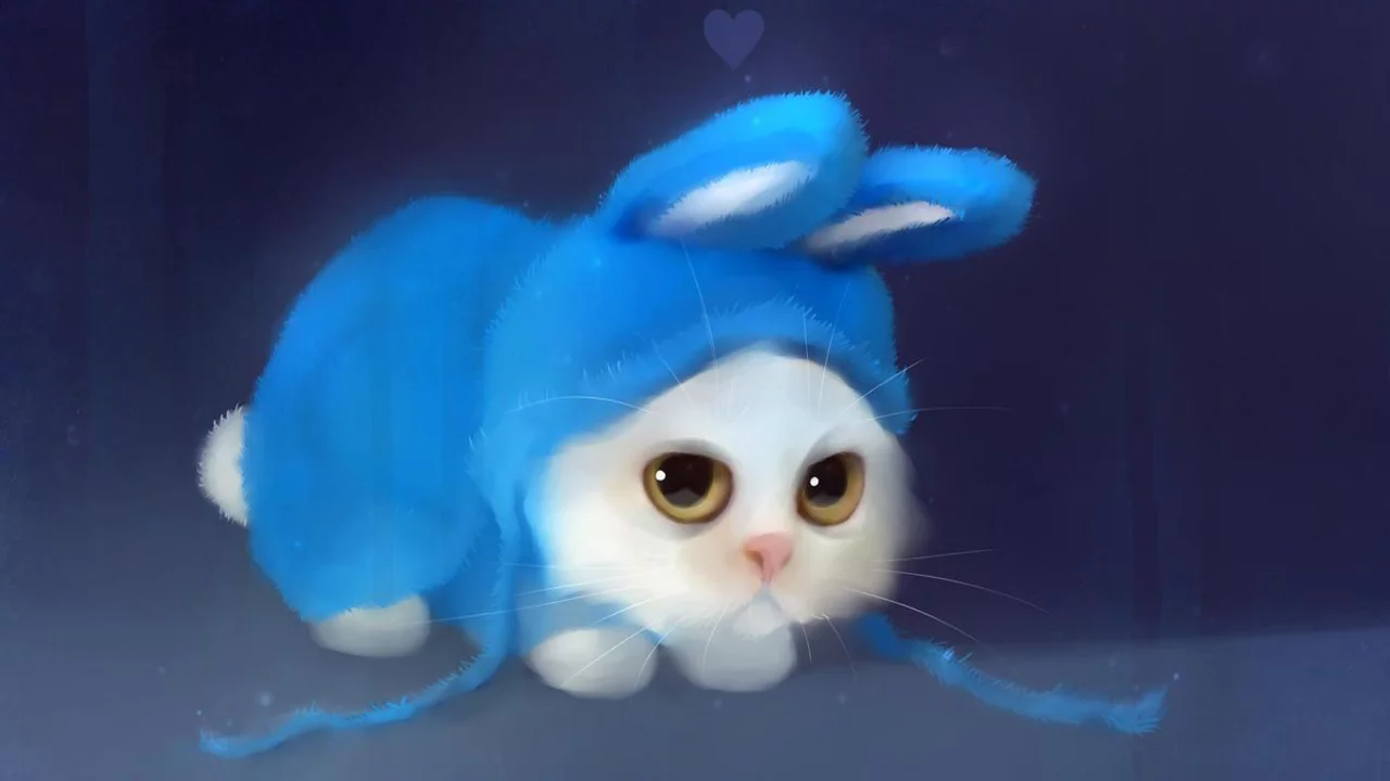 котик, зайчик, рисунок