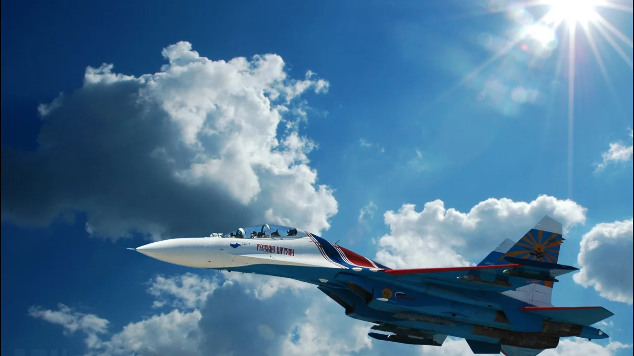 Су-27, истребитель, облака, небо