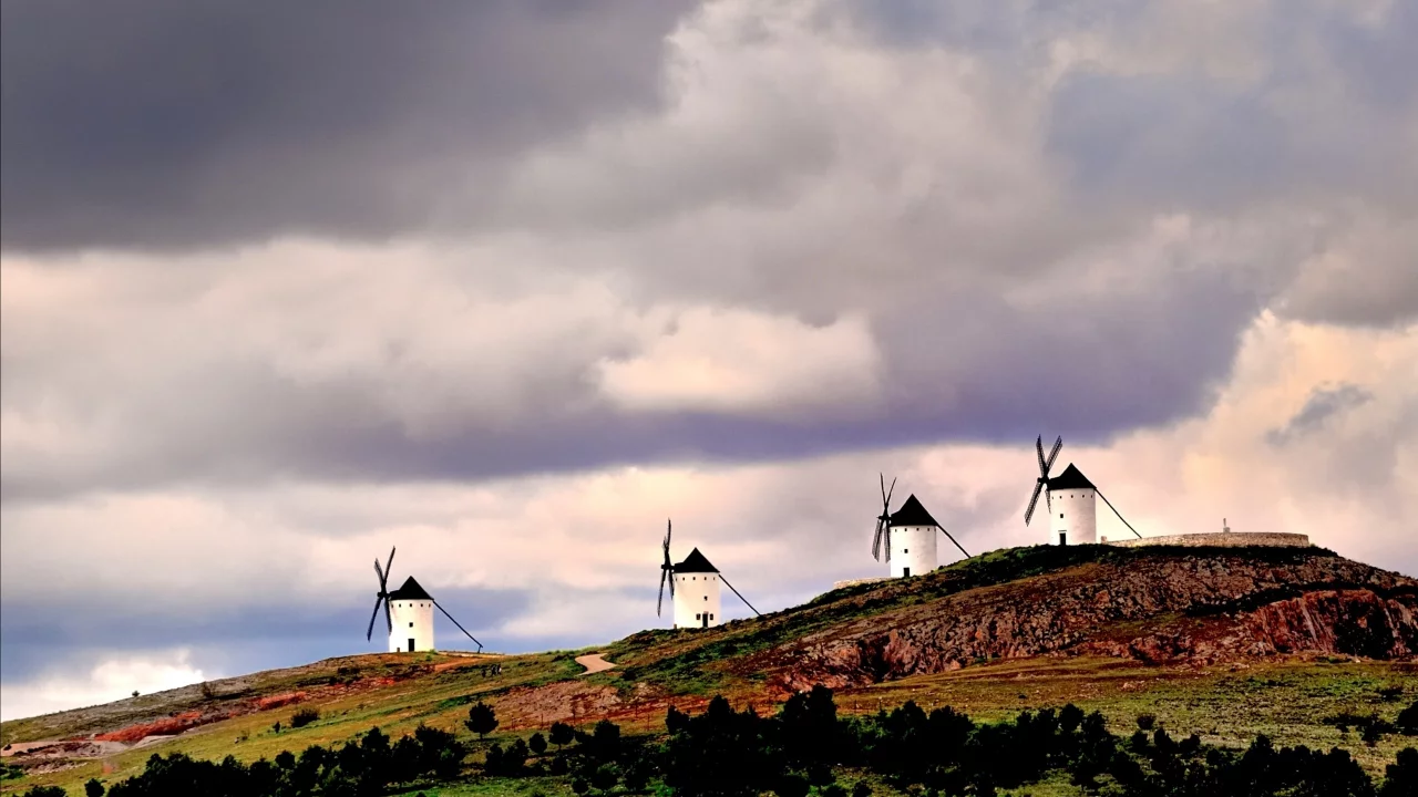 мельницы, пейзаж, небо