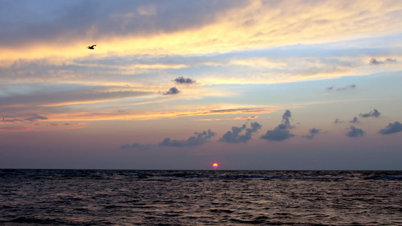 море, природа, закат, небо