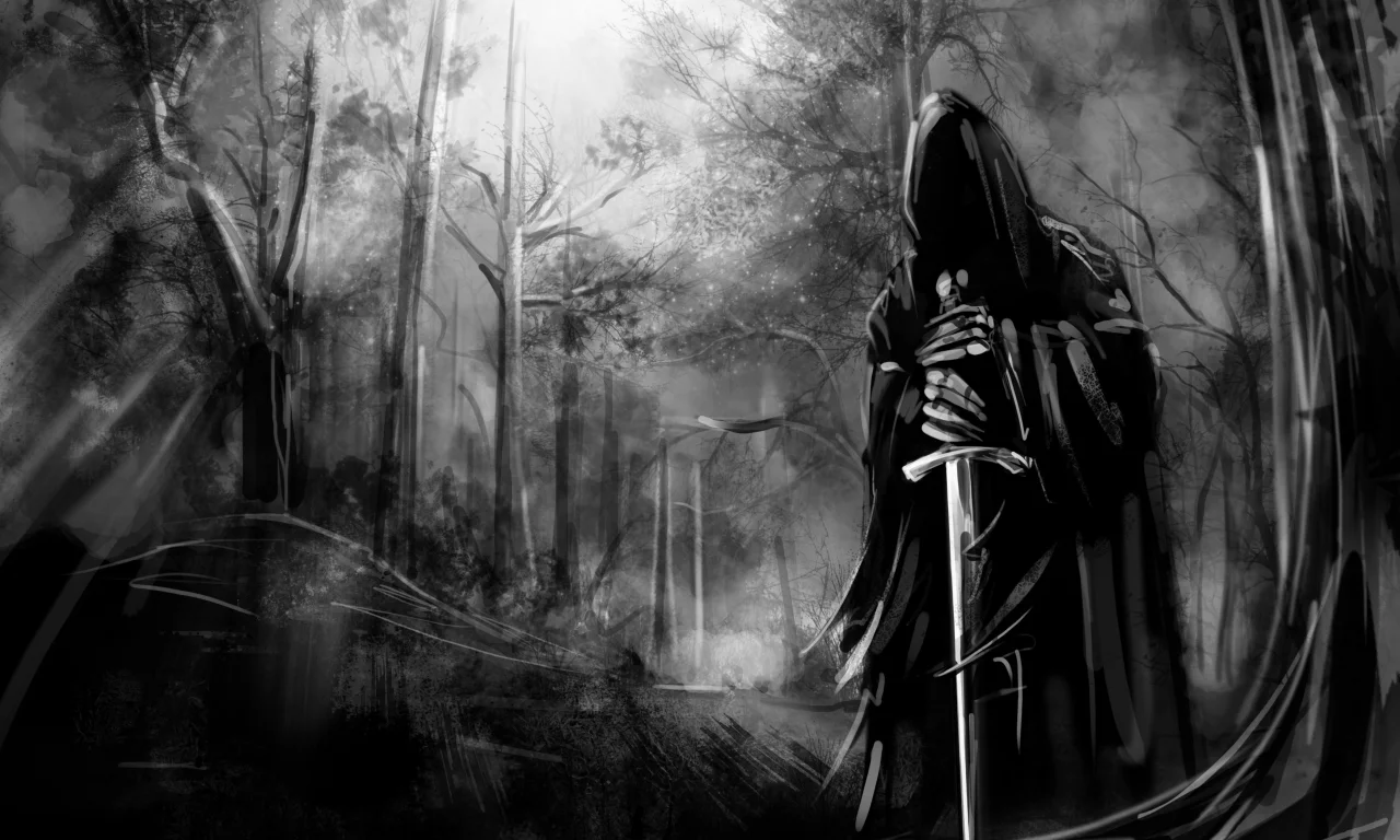 tree, меч, природа, nazgul, forest, лес, ghost, назгул, темные обои