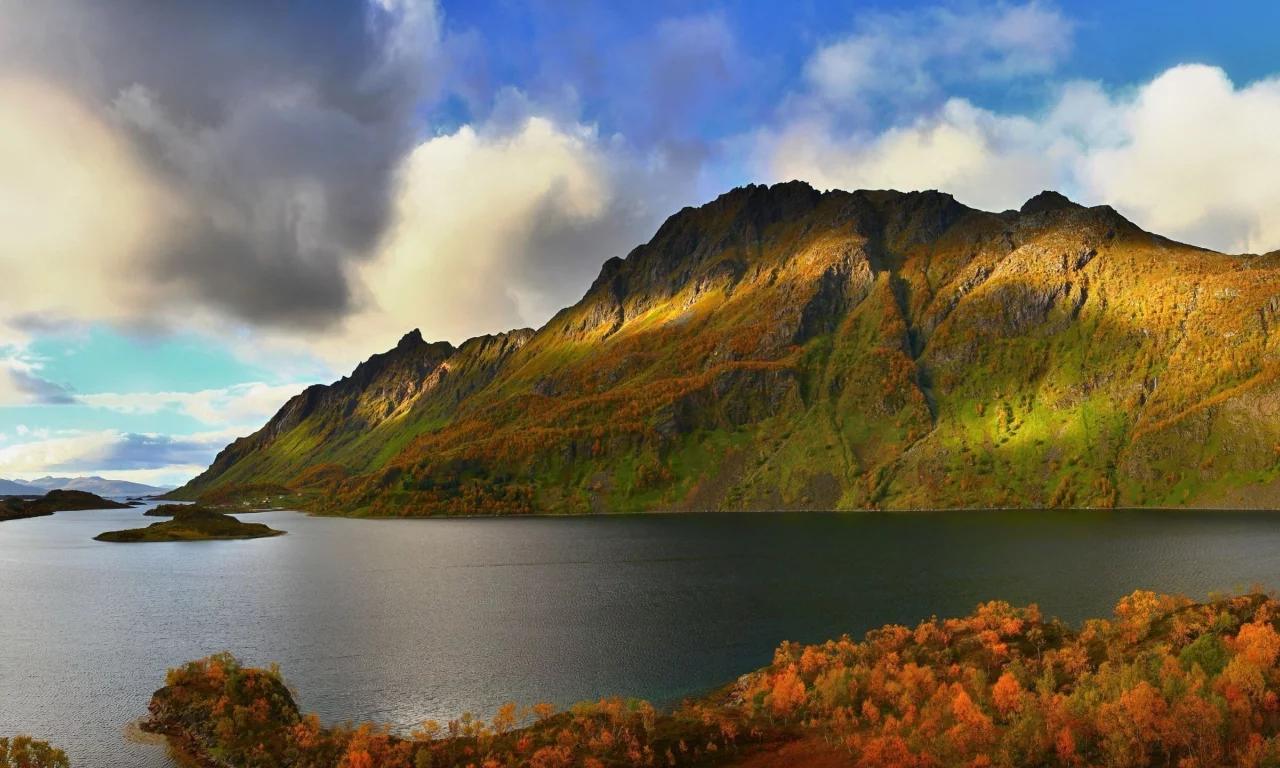 пейзаж, море, горы