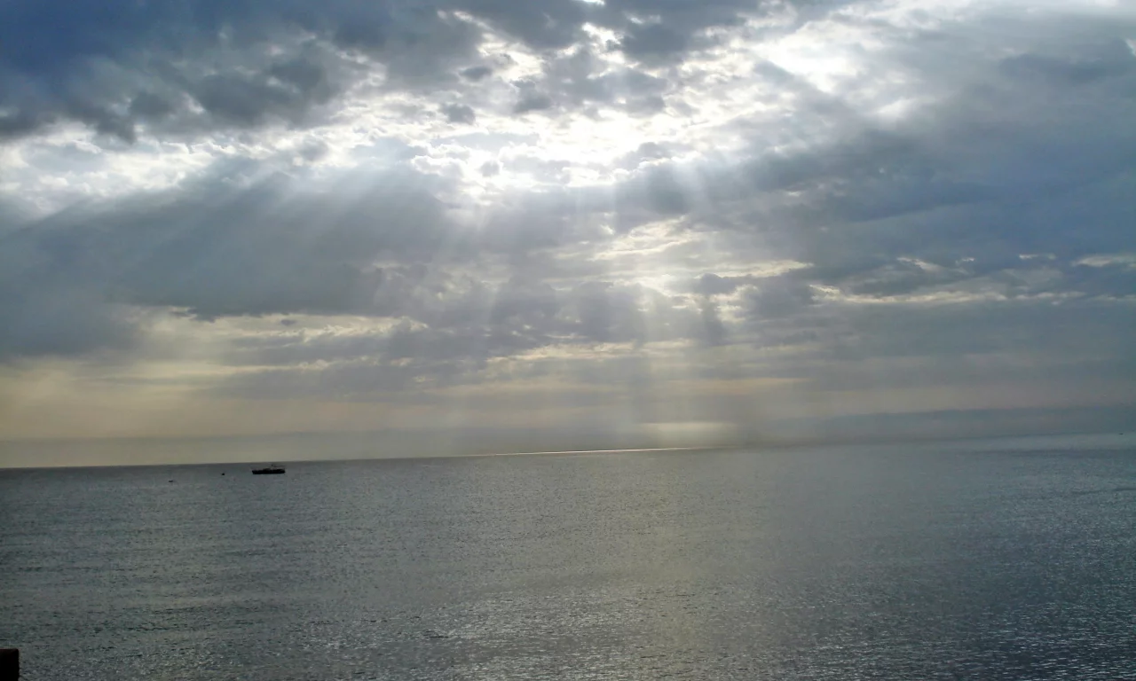 свет, лучи, Море, сияние
