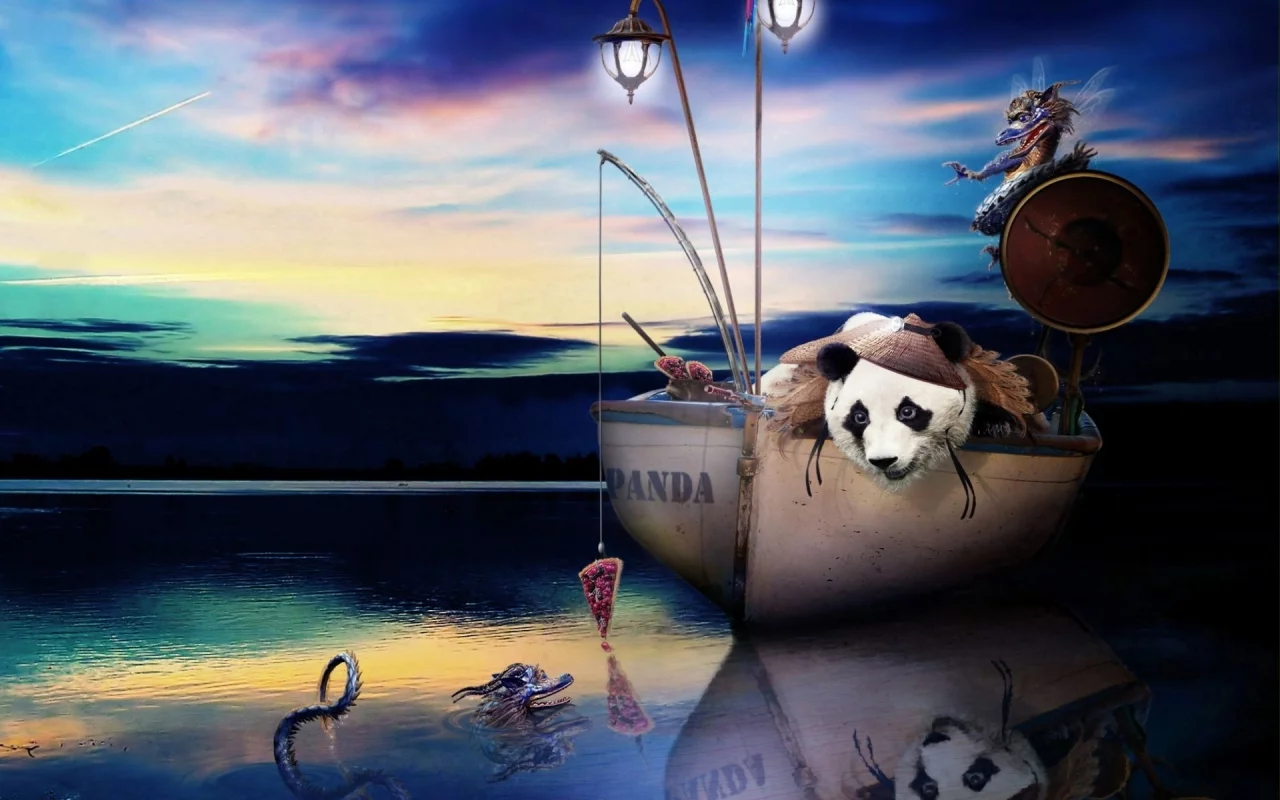 Panda, на драконов, на охоте