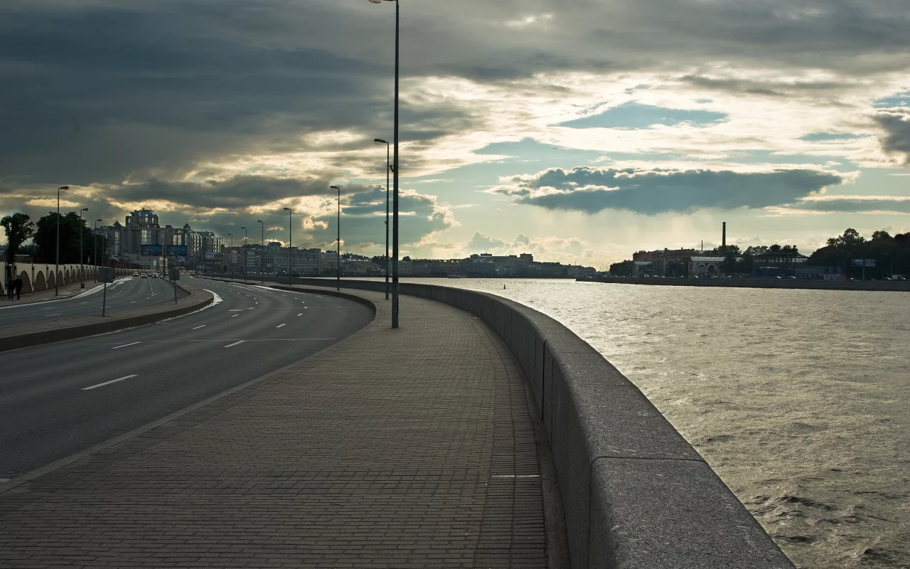 парапет, река, набережная