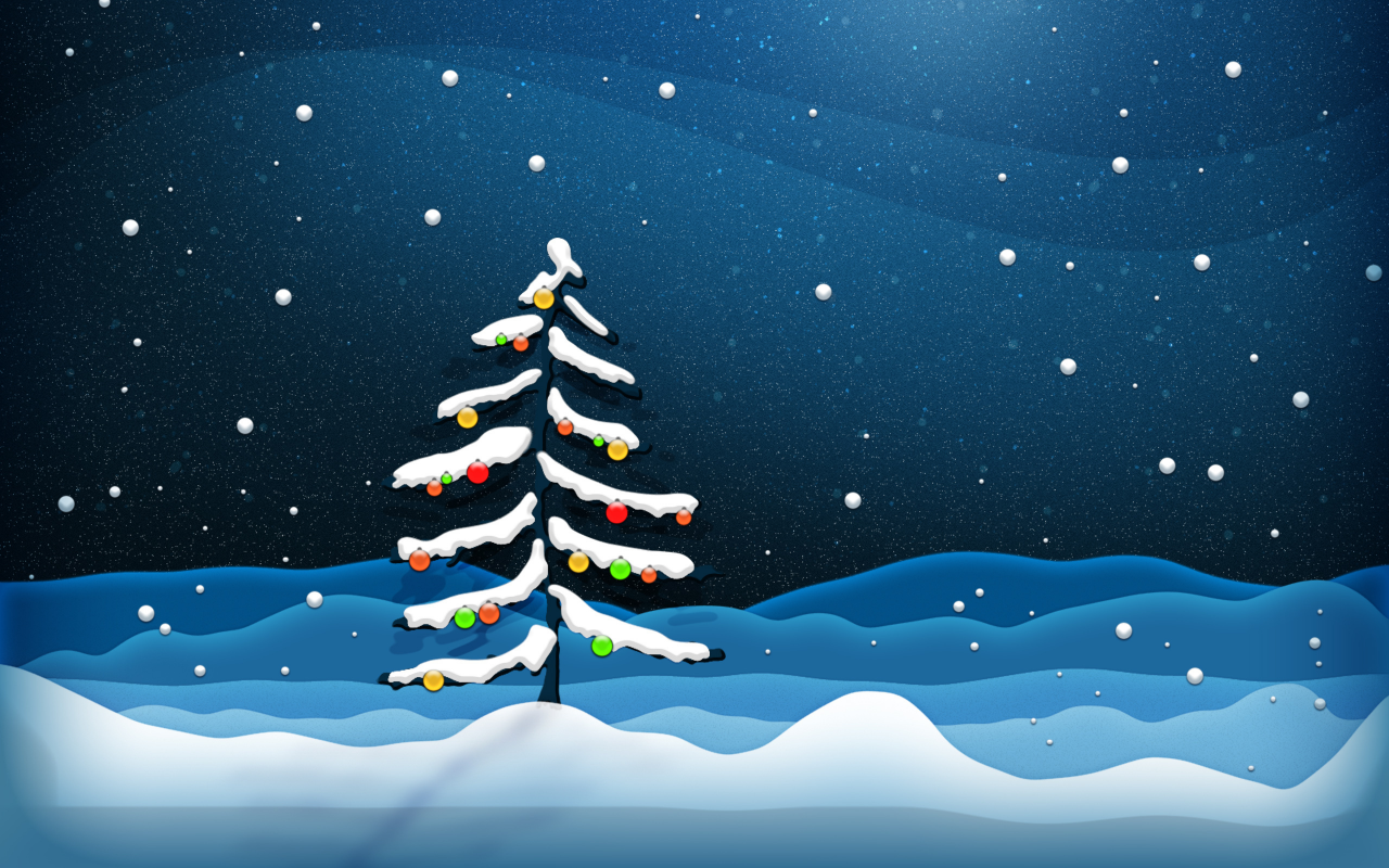 украшения, елка, новый год, снег