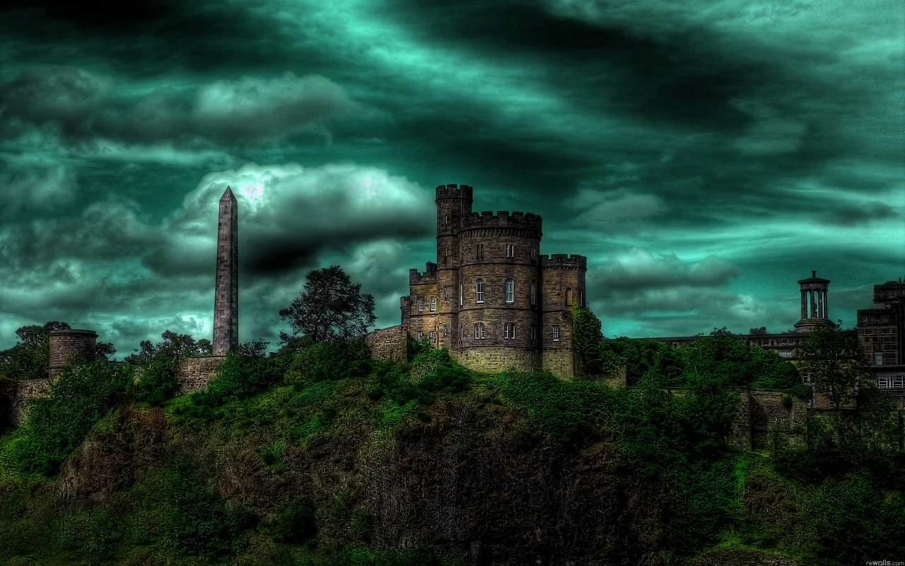 HDR, природа, ночь, замок