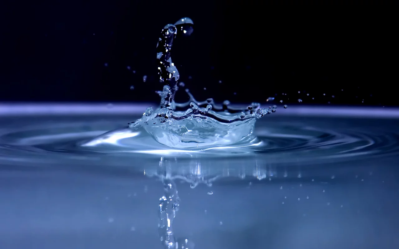 вода, круги, капля, брызги