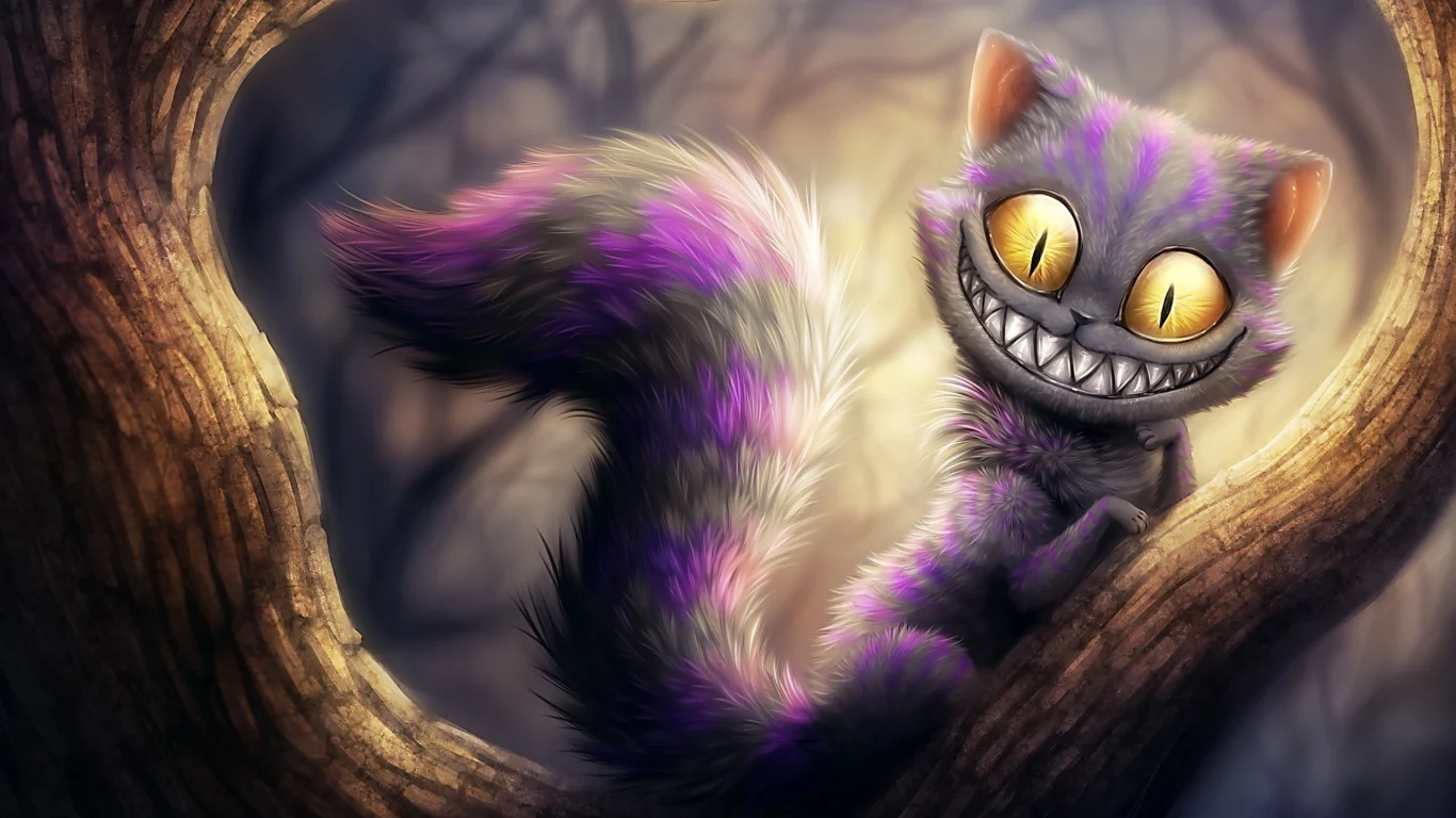 кот, Alice in Wonderland, улыбка