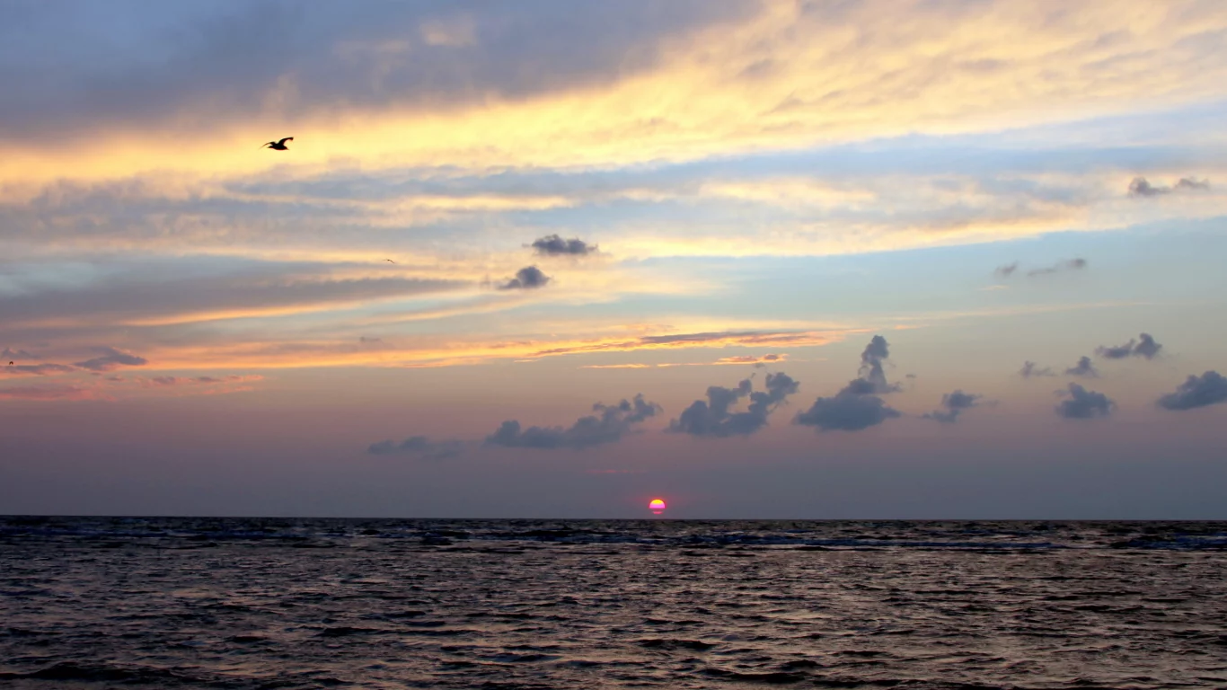 море, природа, закат, небо