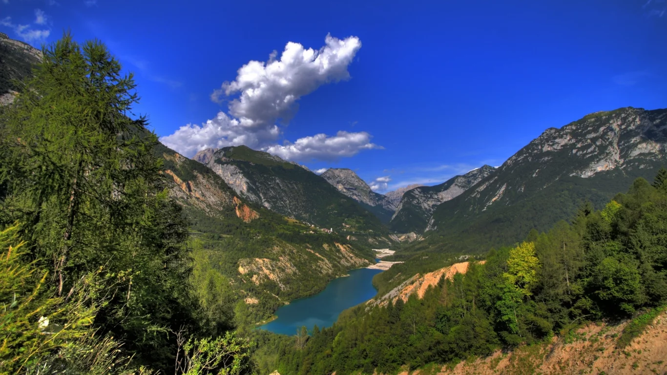 пейзаж, горы, небо