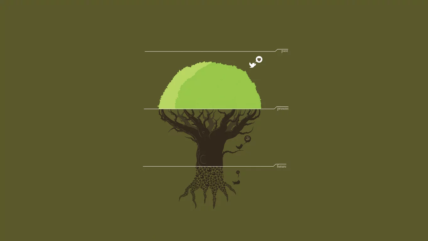 tree, future, дерево, past, птичка, present