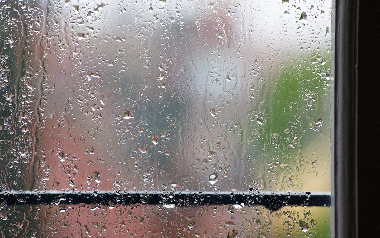 капли, вода, стекло, окно, дождь