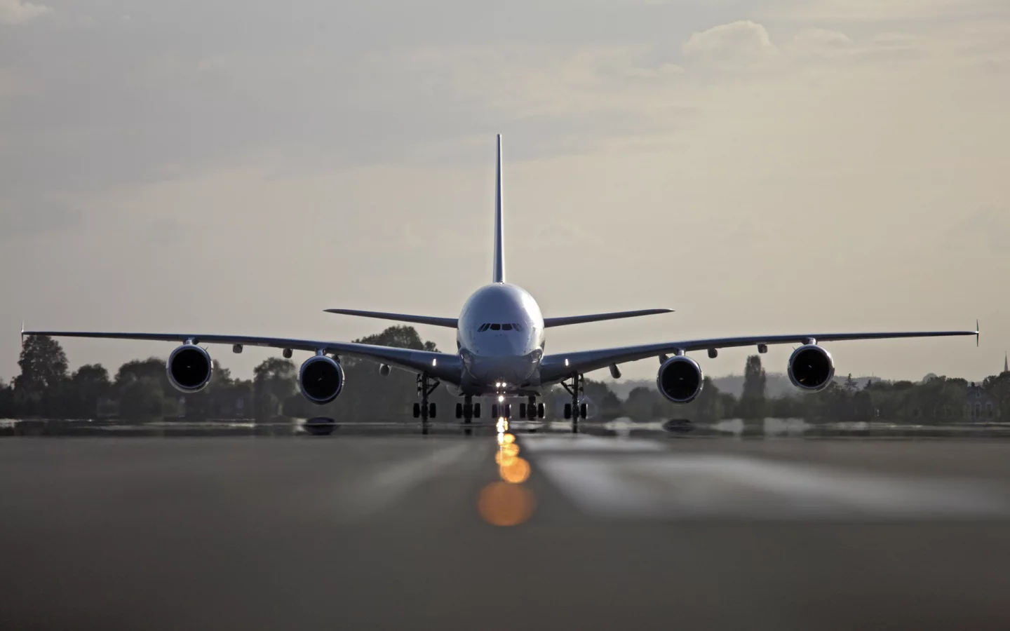 облака, Airbus, Air France, ангар, A-380